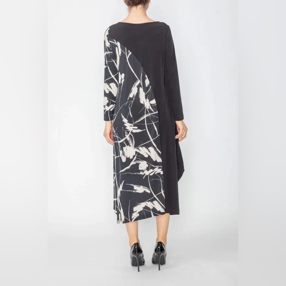 NWT IC Collection Tesse Bubble Dress Black White Size XL - Picture 7 of 7